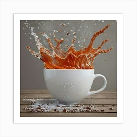 Splashing Coffee Art Print