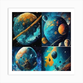 Planets In Space Art Print