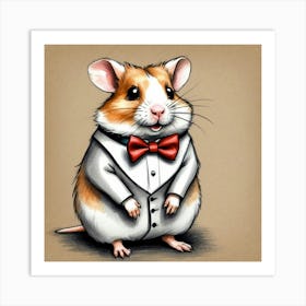 Hamster In A Suit 10 Art Print