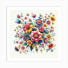 Russian Floral Painting Art Print