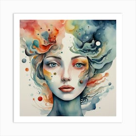 Watercolor Of A Woman 42 Art Print