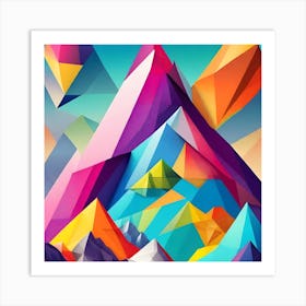 Colourful Abstract Close Up Of A Mountain With A Sky Background Art Print