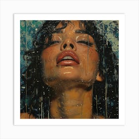 Girl In The Rain Art Print