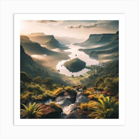 Sunrise In The Mountains Art Print