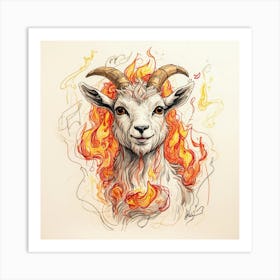 Goat On Fire 48 Art Print