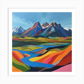 Colourful Abstract Tierra Del Fuego National Park Patagonia 1 Art Print