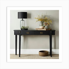 Black Console Table With Turnwood Legs 1 Art Print