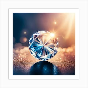 Diamond On A Black Background Art Print