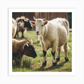 Goats In A Field 2 Art Print