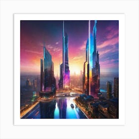 Futuristic Cityscape 101 Art Print