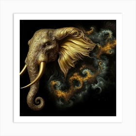 Golden Elephant 4 Art Print