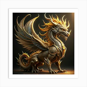 Golden Dragon 1 Art Print