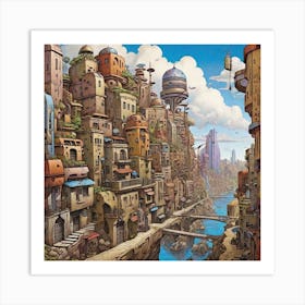 Futuristic City 1 Art Print