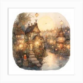 Fairy Village Art Print