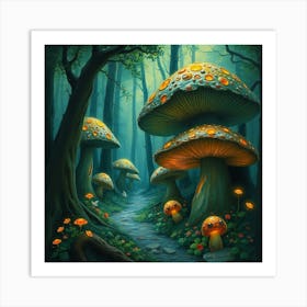 Mushroom Forest 25 Art Print