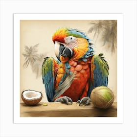 Tropical Parrot Art Print