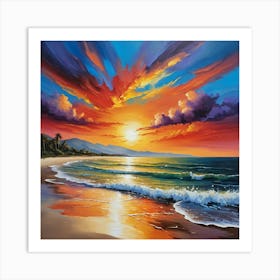 Sunset On The Beach 3 Art Print