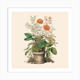 Flowers In A Pot Art Print