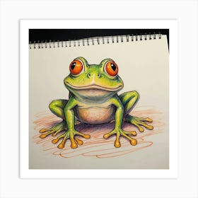 Frog Drawing 7 Art Print