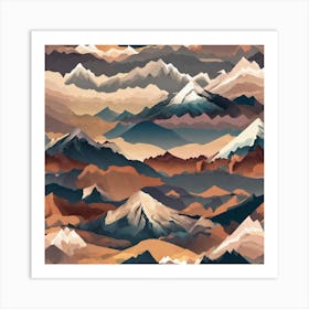 Abstract Mountain Landscape Art Print