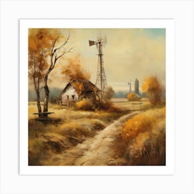 Vintage Oil Painting, Farmhouse Wall Decorations, Vintage Landscape, Printable Wall Art, Vintage Landscape Oil Painting.
21Windmills. Art Print