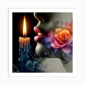 Woman With A Candle Art Print