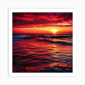 Sunset In The Ocean 17 Art Print
