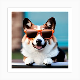 Corgi Wearing Sunglasses 5 Art Print