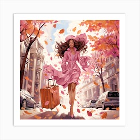 Girl In Pink Art Print