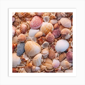 Sea Shells Background 2 Art Print