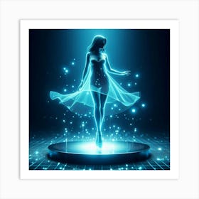 Futuristic Woman In A Dress Art Print