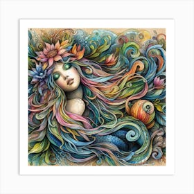 Colorful Mermaid 1 Art Print