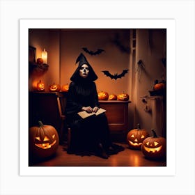 Witch Reading A Book Art Print