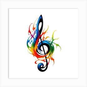 Rainbow Treble Clef Art Print