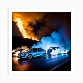 Blue Flames Art Print