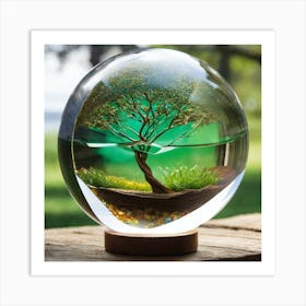 Tree In A Glass Ball 4 Art Print