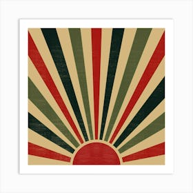 Retro Sunburst 2 Art Print