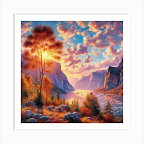 Sunset In Yosemite Art Print