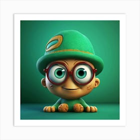 Little Boy In A Green Hat Art Print