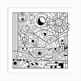 Abstract Black And White Drawing Art Print