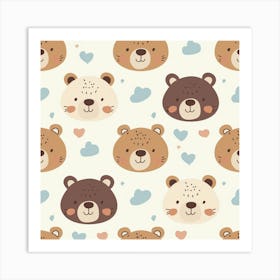 Kawaii Bears Art Print