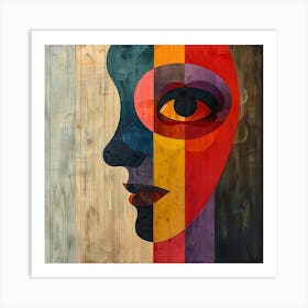 Face Of A Woman - colorful cubism, cubism, cubist art,    abstract art, abstract painting  city wall art, colorful wall art, home decor, minimal art, modern wall art, wall art, wall decoration, wall print colourful wall art, decor wall art, digital art, digital art download, interior wall art, downloadable art, eclectic wall, fantasy wall art, home decoration, home decor wall, printable art, printable wall art, wall art prints, artistic expression, contemporary, modern art print, Art Print