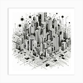 Black and White Abstract Art 299 Art Print