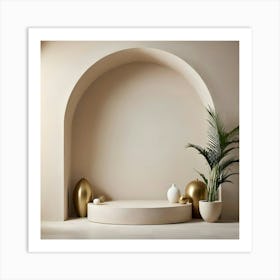 White Wall With Gold Accents Art Print