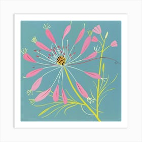 Love In A Mist 2 Square Flower Illustration Art Print