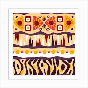 Flat African pattern Art Print