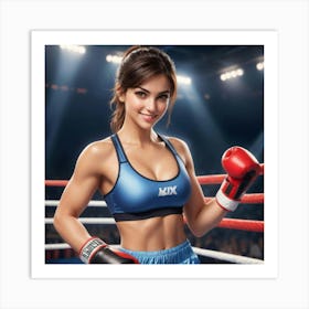 Boxing Girl Posing Art Print