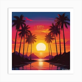 Movie Poster With Palm Trees At Sunset Where Art Print