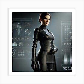 Lara Nightshade Full Body Scifi Art Print