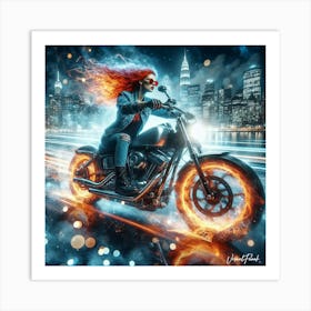 Blazing Night Ride Art Print